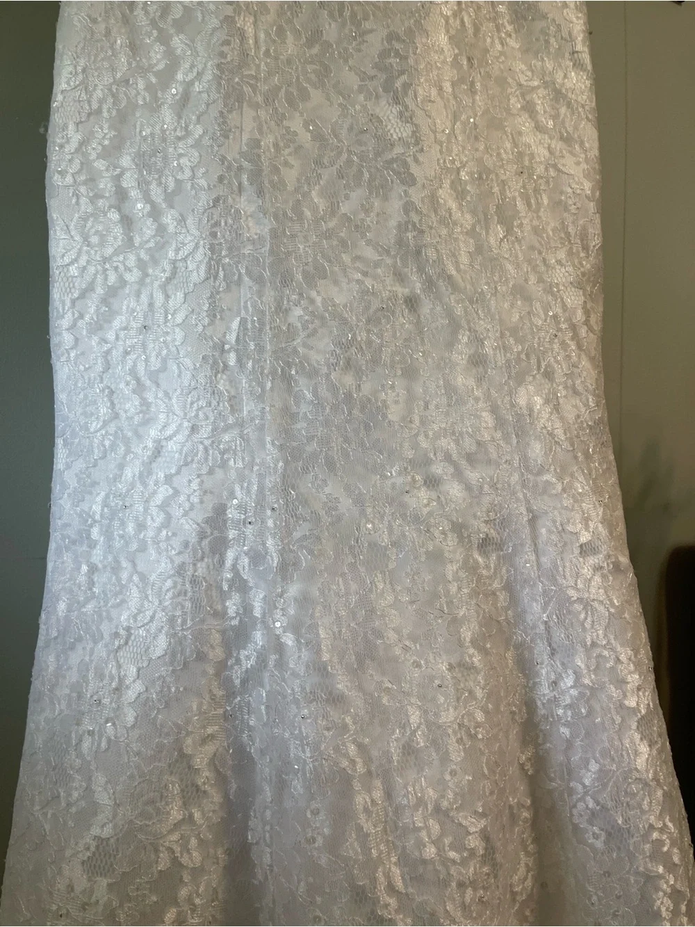David’s Bridal All Over Lace Dress 16w Beaded Bustled - Picture 6 of 16